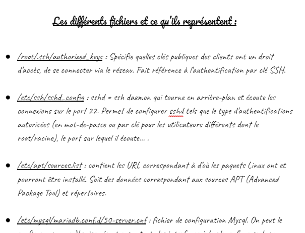 notes regarding the different configuration files for the servers