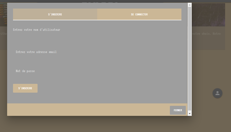 image of the portfolio login modal